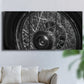 Three-panel canvas wall art featuring vintage car grille detail, displayed in a living room above a sofa.