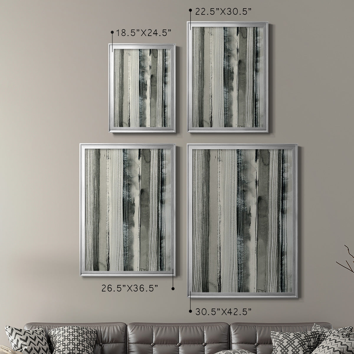 Differing Parallels I - Modern Framed Canvas Print