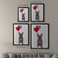 French Bulldog and Balloons - Modern Framed Canvas Print