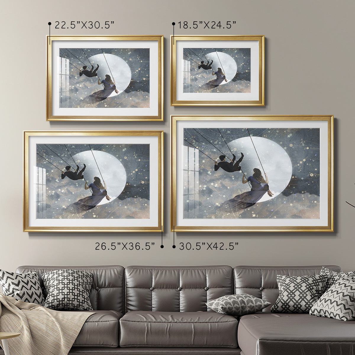Celestial Love II - Modern Framed Art Print