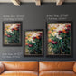 Impressionist garden floral painting by Gustave Caillebotte in an ornate black frame with gilded inner detail shown in multiple vertical size options.