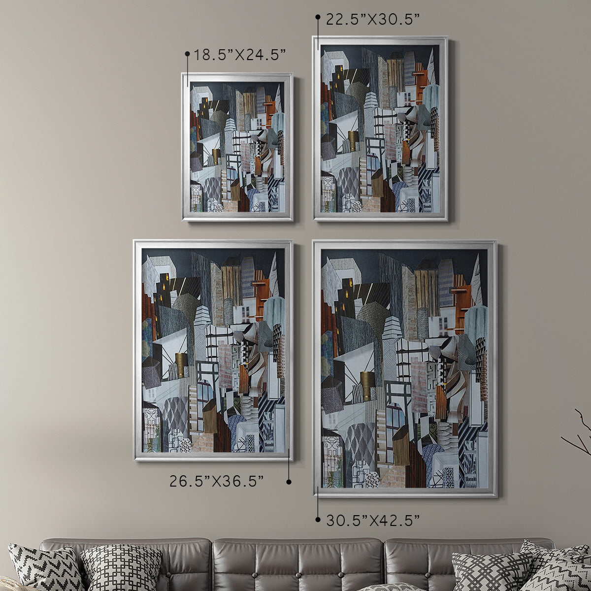 Western Metropolis - Modern Framed Canvas Print