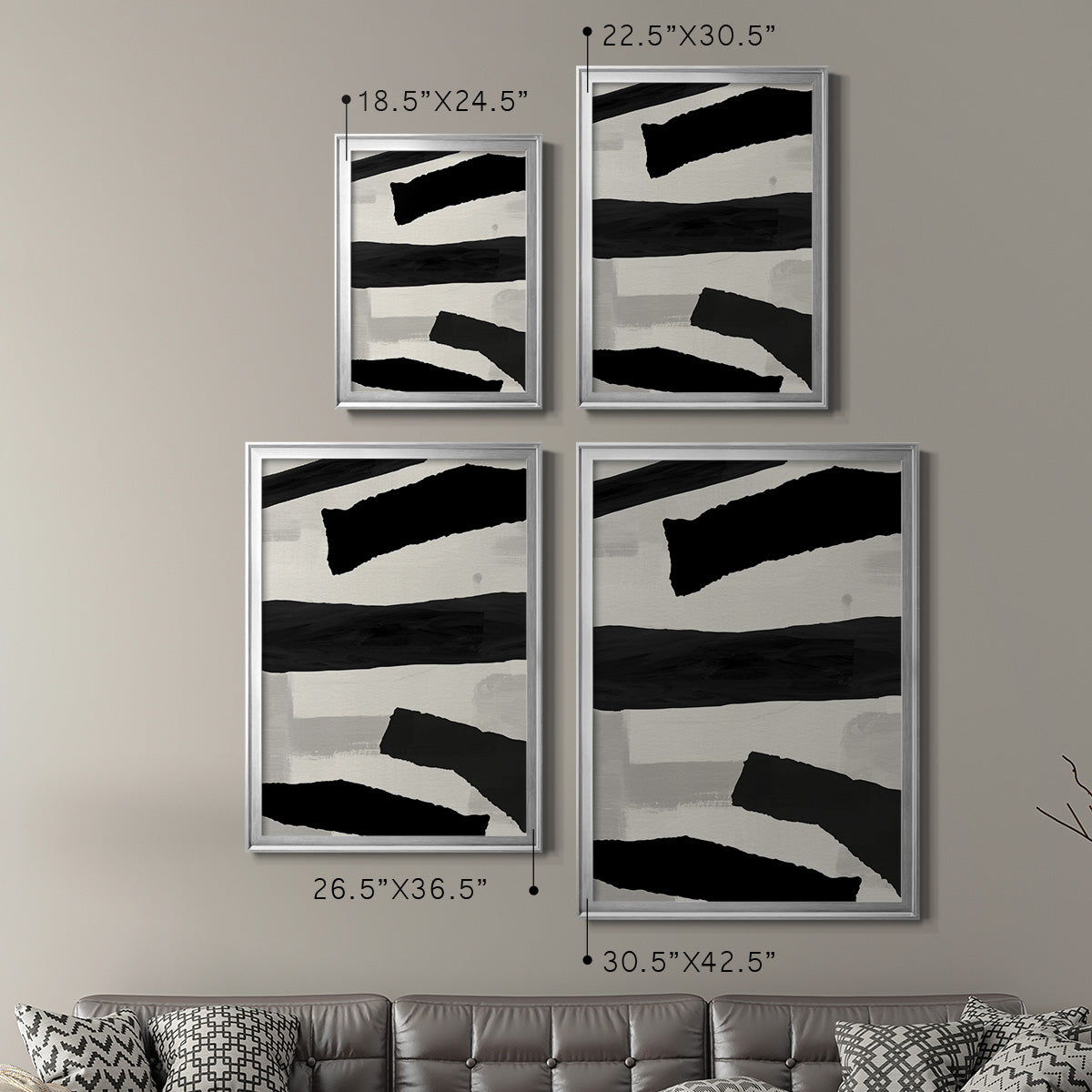 Mountain Paths I - Modern Framed Canvas Print