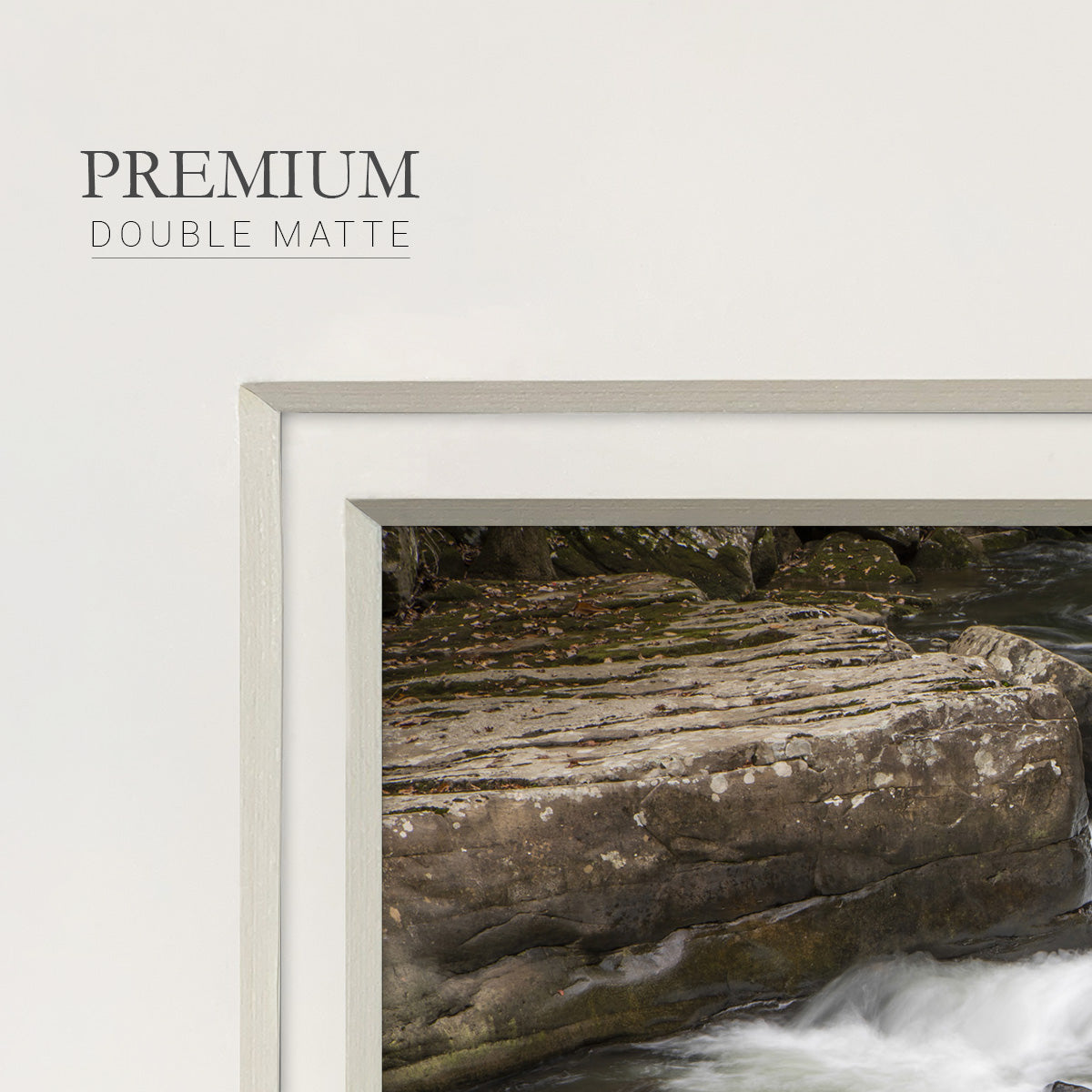 Rushing Calm- Premium Framed Print Double Matboard