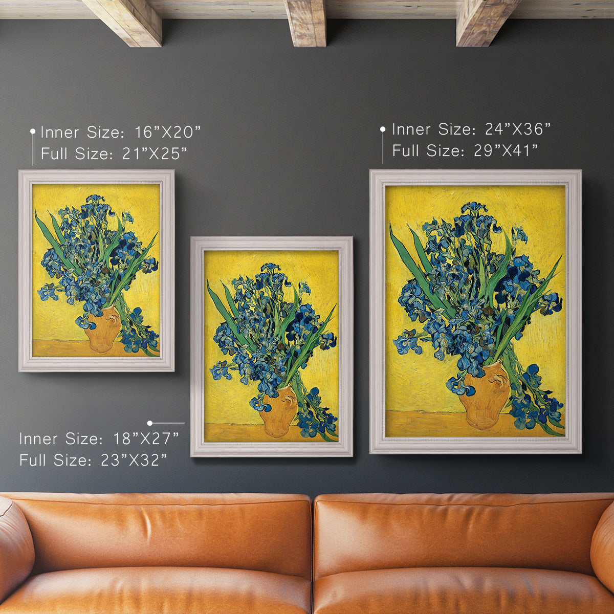 Irises, 1890 - Ornate Framed Canvas Print