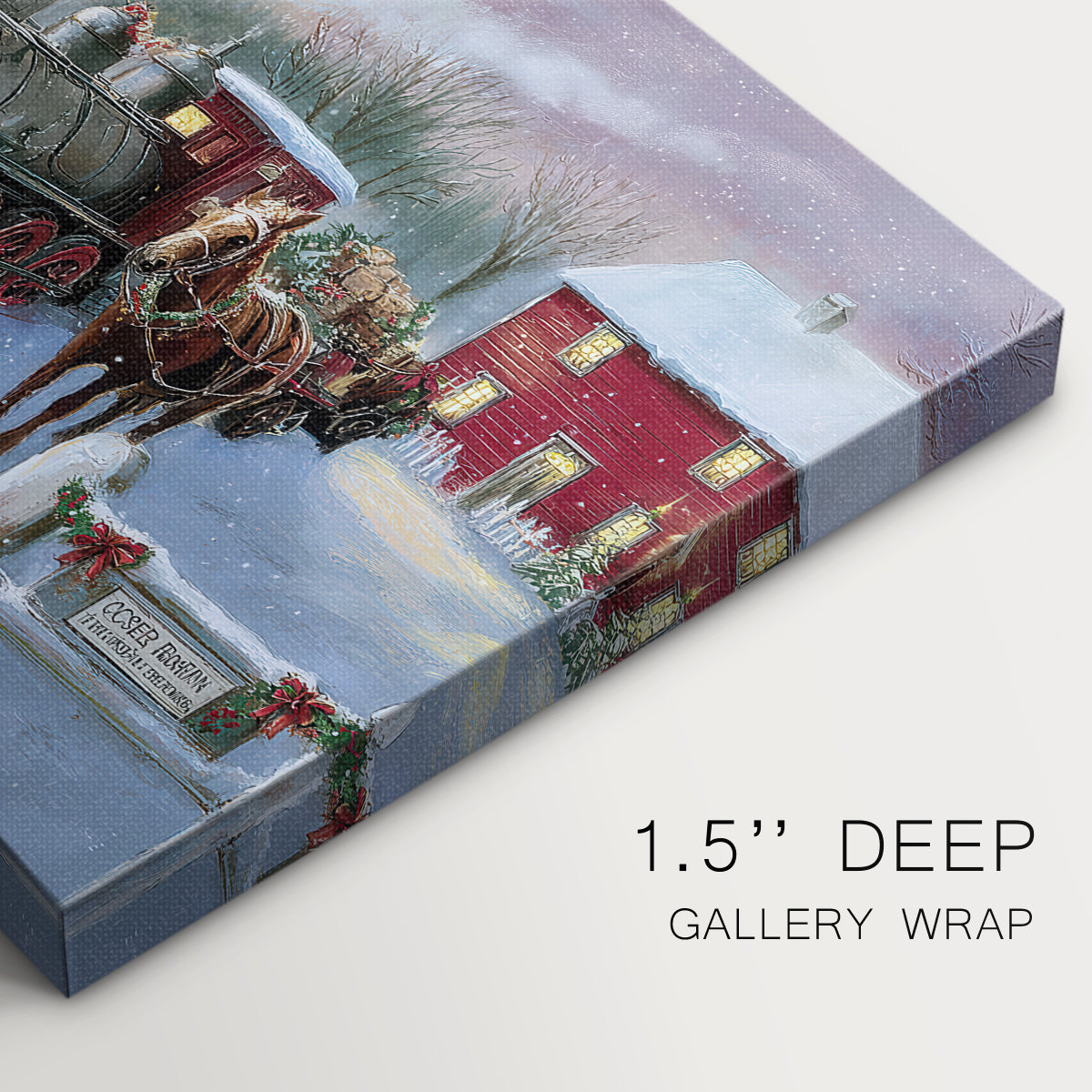 Pale Winter Nativity Hearth - Canvas Art Print