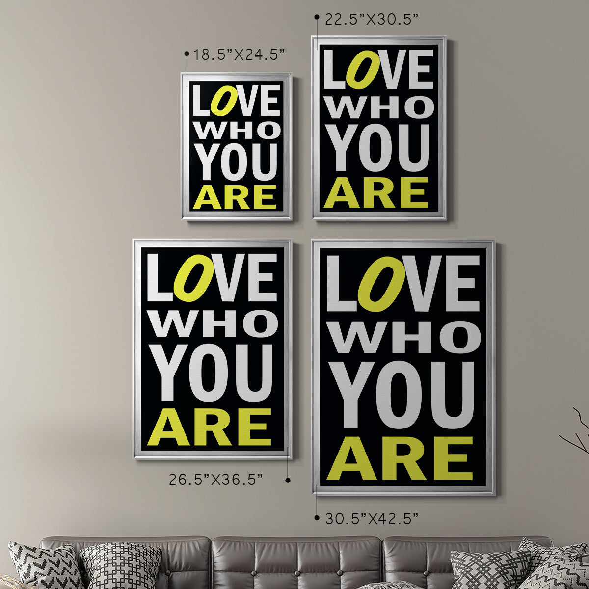 Love Who You Are - Modern Framed Canvas Print