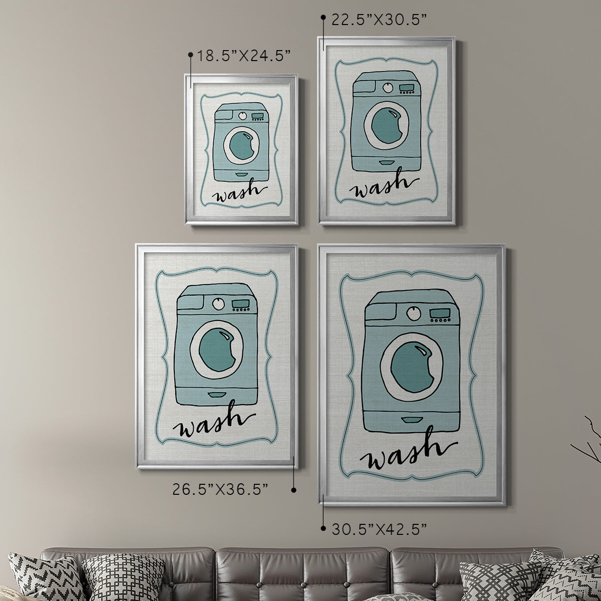 Wash - Modern Framed Canvas Print