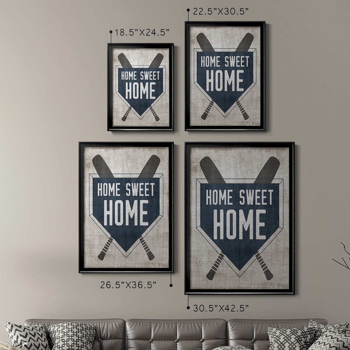 Home Sweet Home Base - Modern Framed Canvas Print