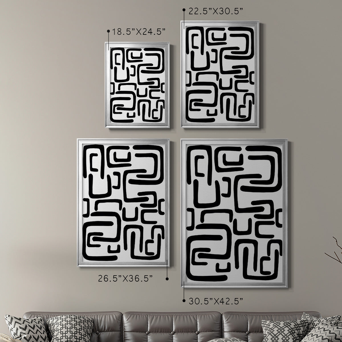 Shuffle II - Modern Framed Canvas Print