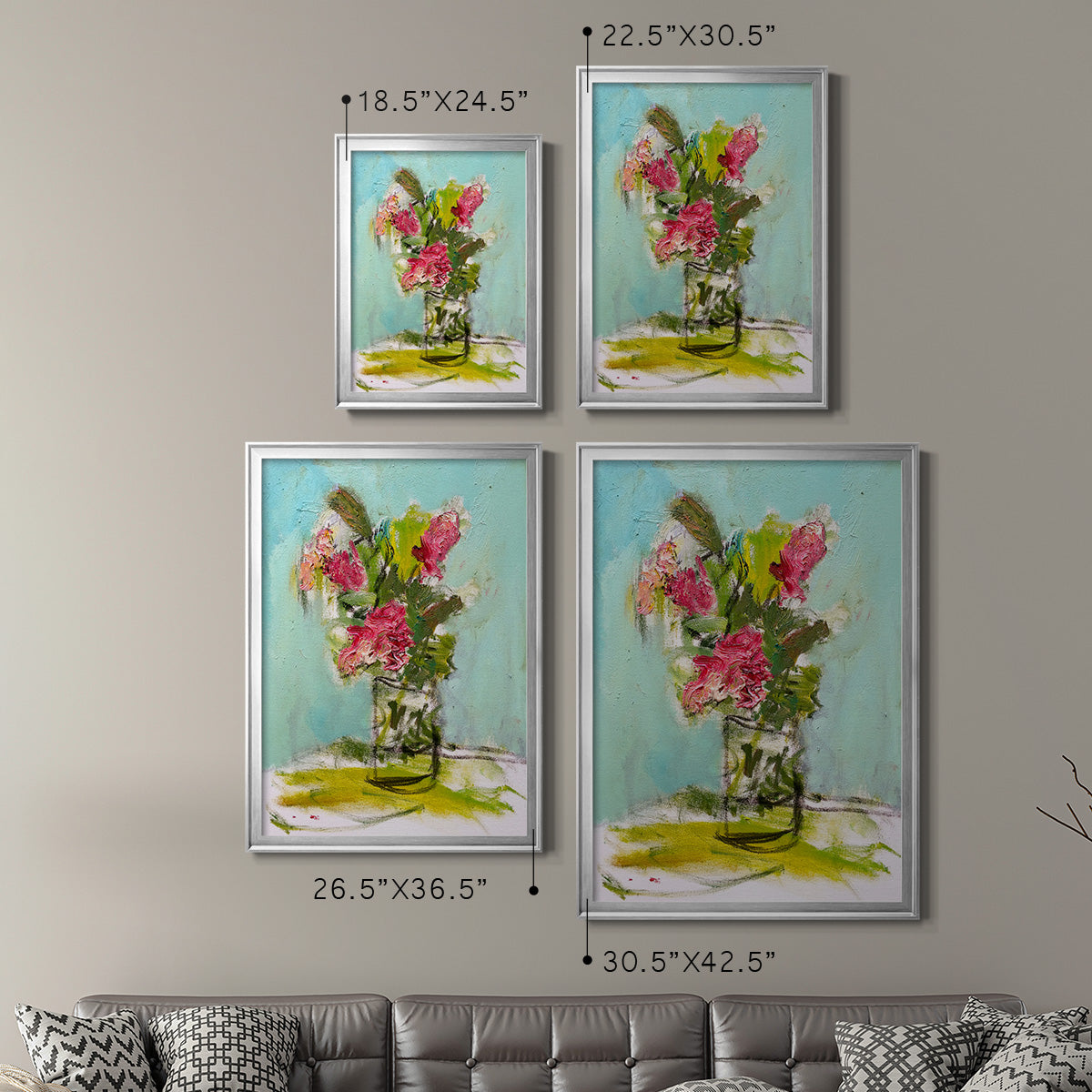 Turquoise Lilly - Modern Framed Canvas Print