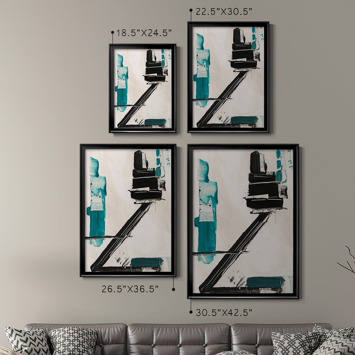 Geometry Notes IV - Modern Framed Canvas Print