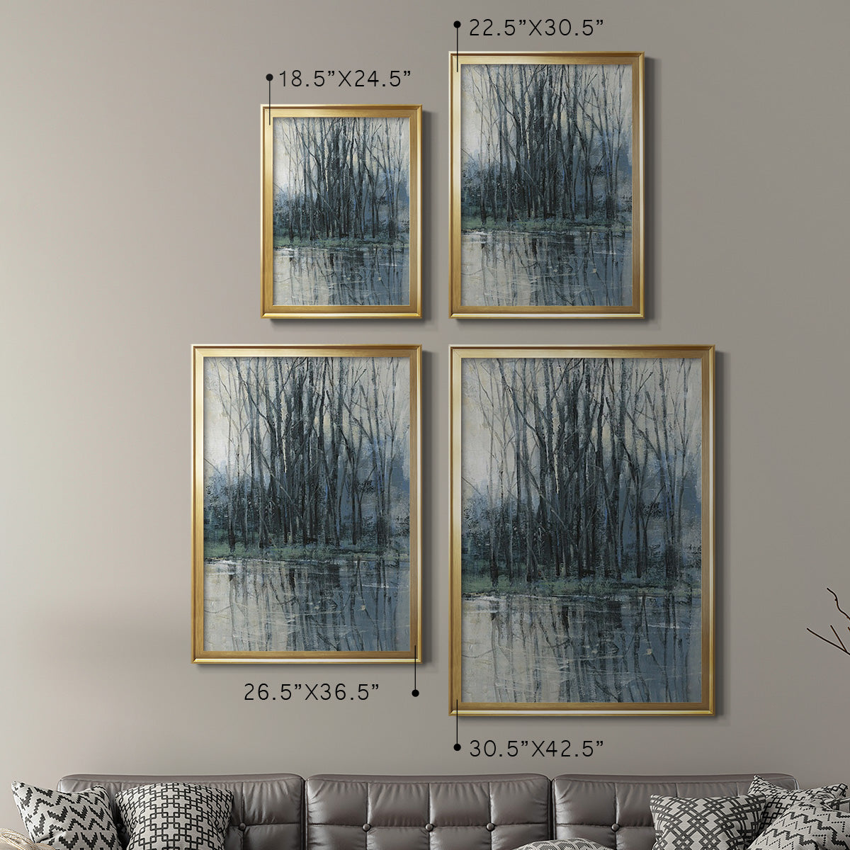 Morning Drizzle II - Modern Framed Canvas Print