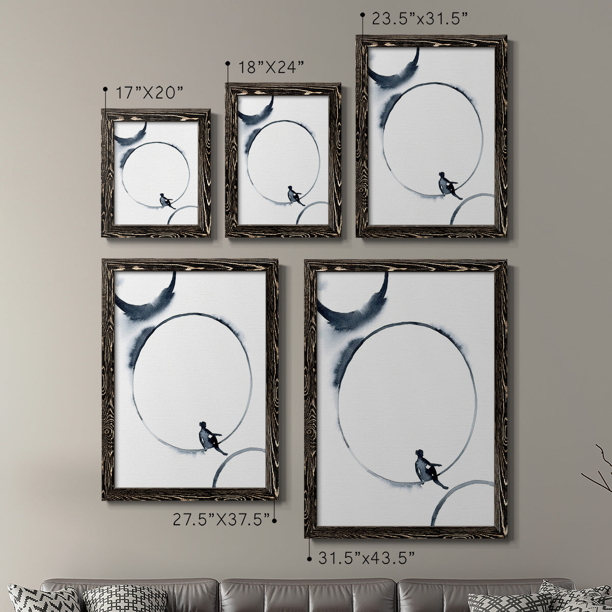 Woman in the Moon I - Premium Framed Canvas 2 Piece Set - Ready to Hang