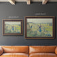 Impressionist rural hay harvest landscape by Camille Pissarro in an ornate bronzed mahogany wood frame shown in multiple size options.