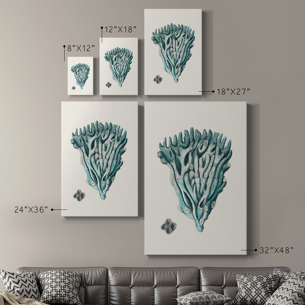 Antique Coastal Coral X - Canvas Art Print