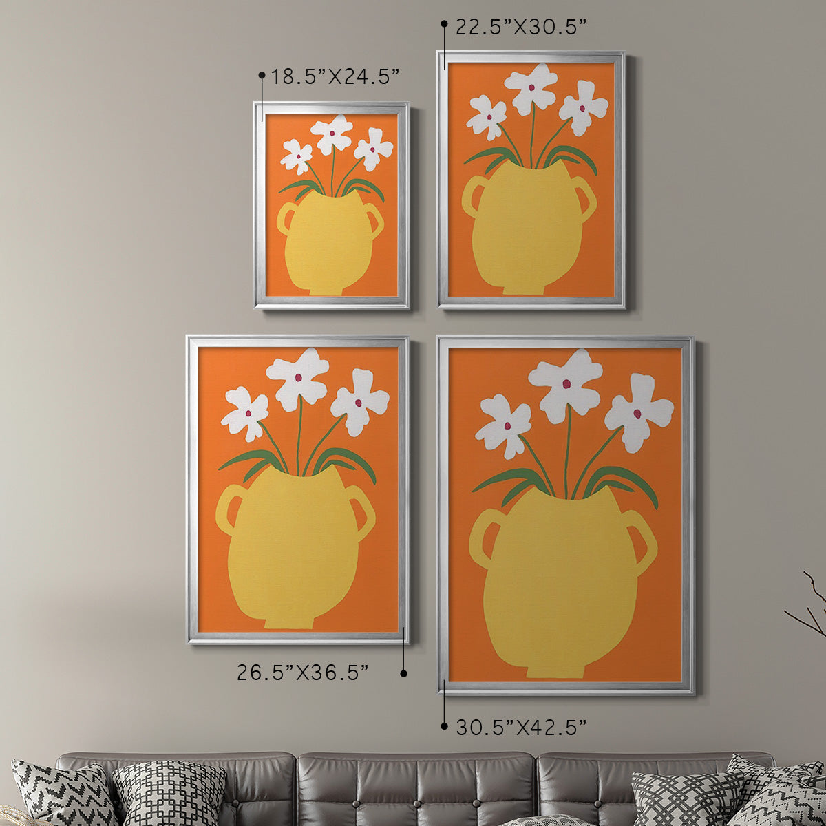 Modern Blooms II - Modern Framed Canvas Print