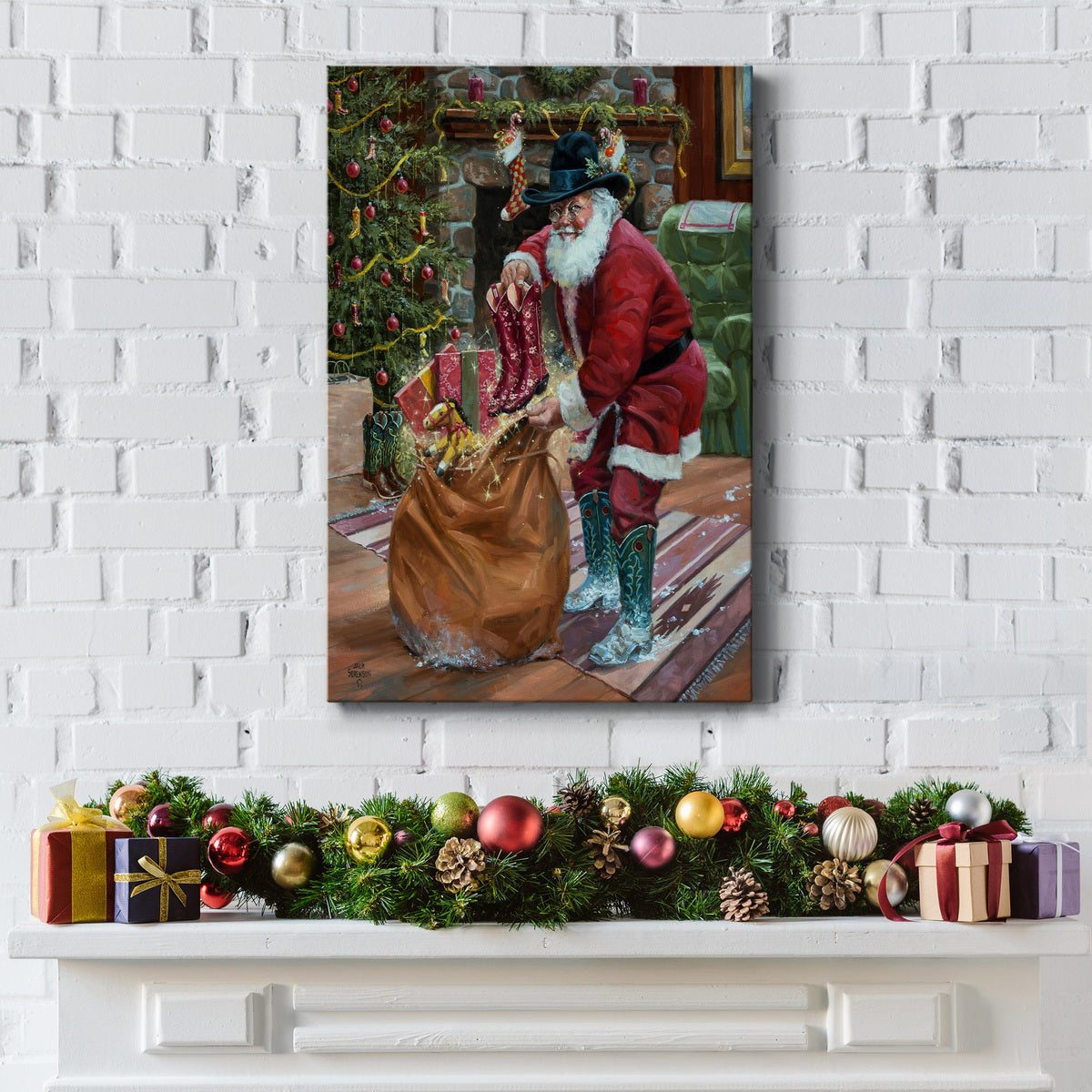 New Boots for Christmas Premium Gallery Wrapped Canvas - Ready to Hang