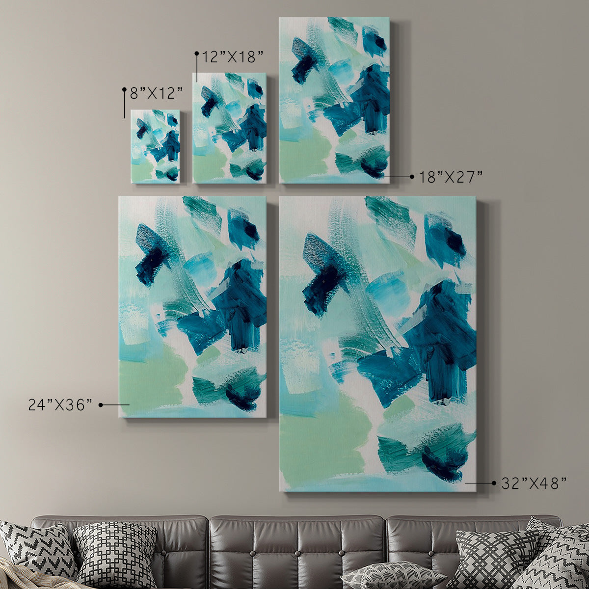 Teal Composition II - Canvas Art Print