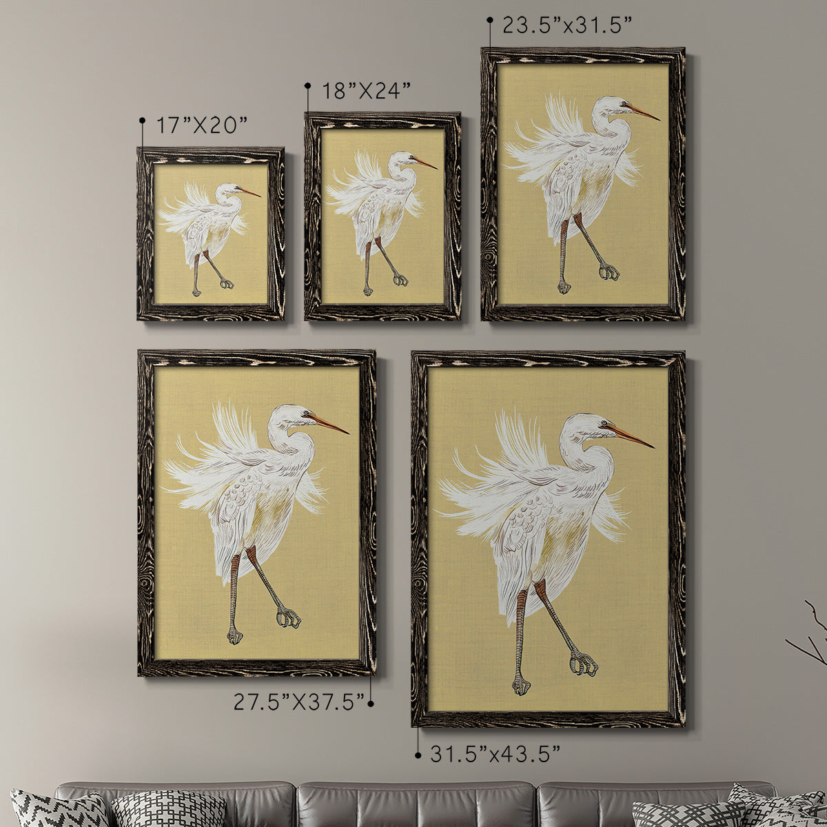 Heron Plumage V - Premium Framed Canvas 2 Piece Set - Ready to Hang