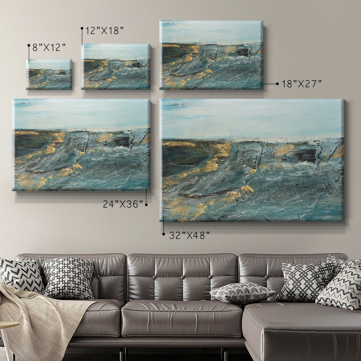 Flow of Love in Ocean I Premium Gallery Wrapped Canvas - Ready to Hang