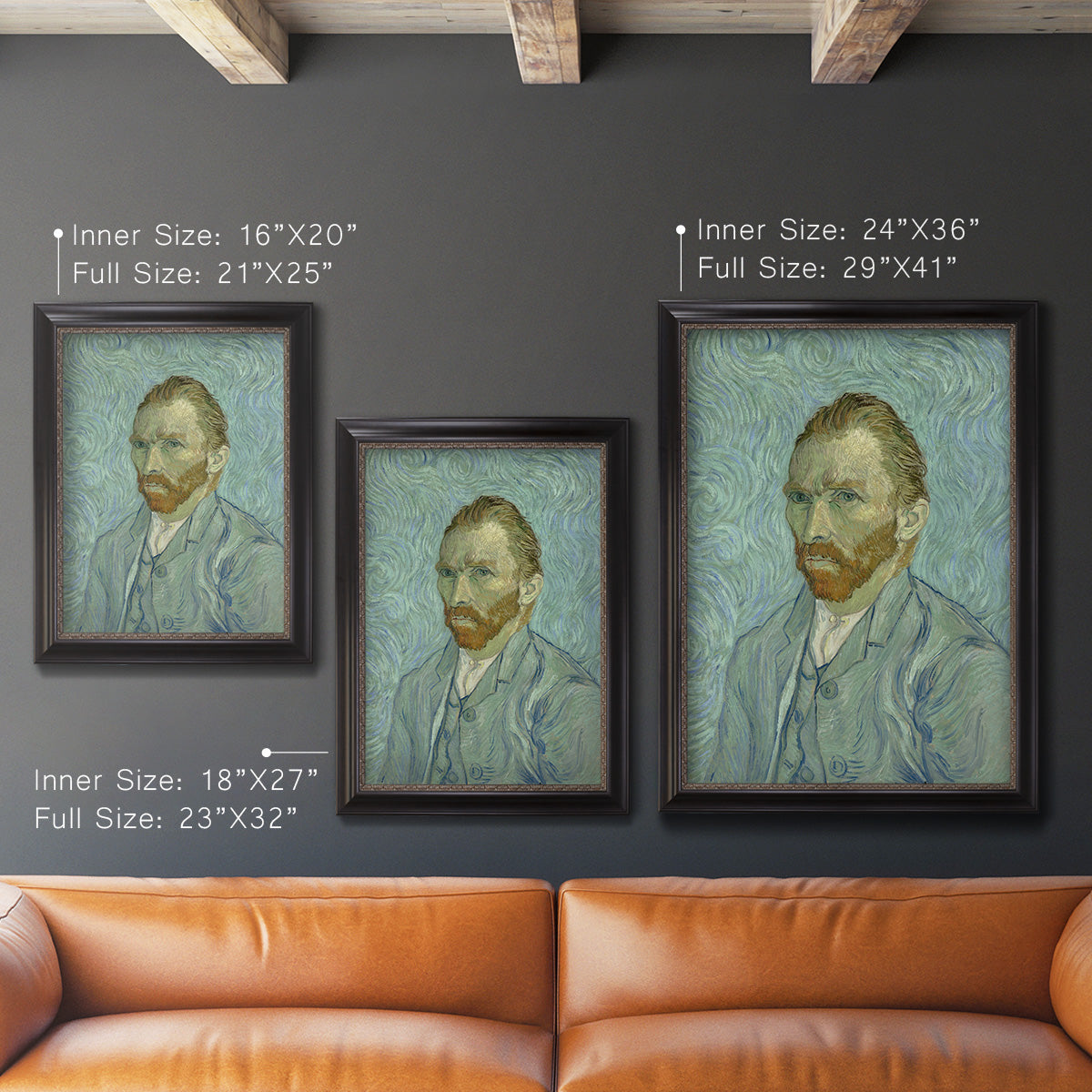 Self-Portrait, 1889 - Ornate Framed Canvas Print