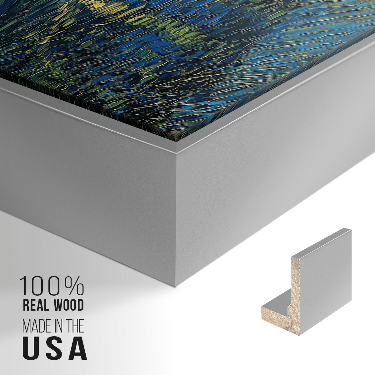 Starry Night Over the Rhône, 1888 - Floater Framed Canvas Print