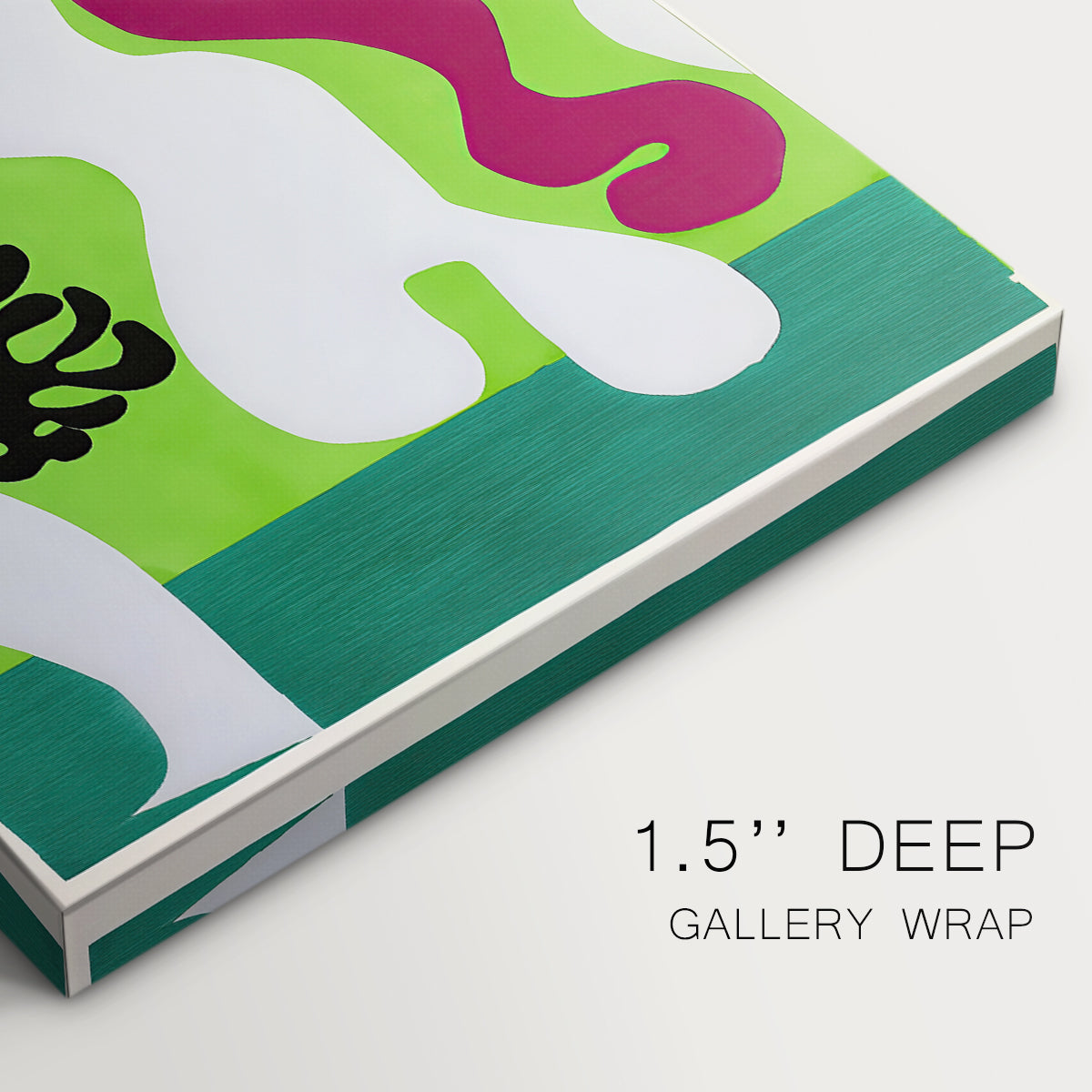 Canvas art print of an abstract composition suggesting water and aquatic forms, highlighting texture and gallery-wrapped edges