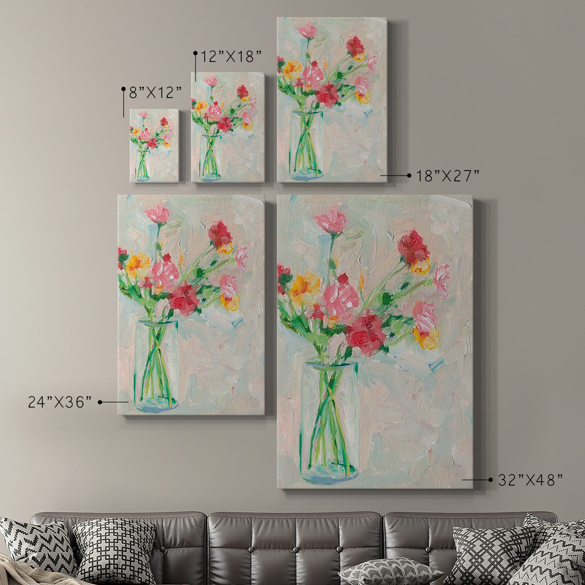 Painterly Soft Bouquet I - Canvas Art Print