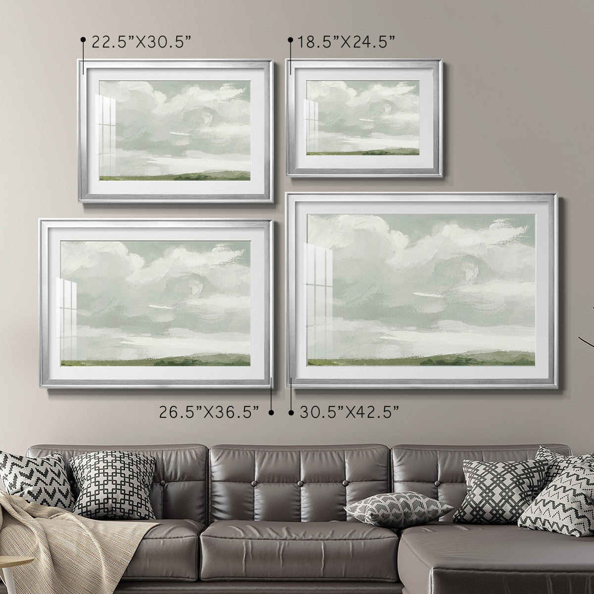 Gray Stone Sky III Premium Framed Print - Ready to Hang