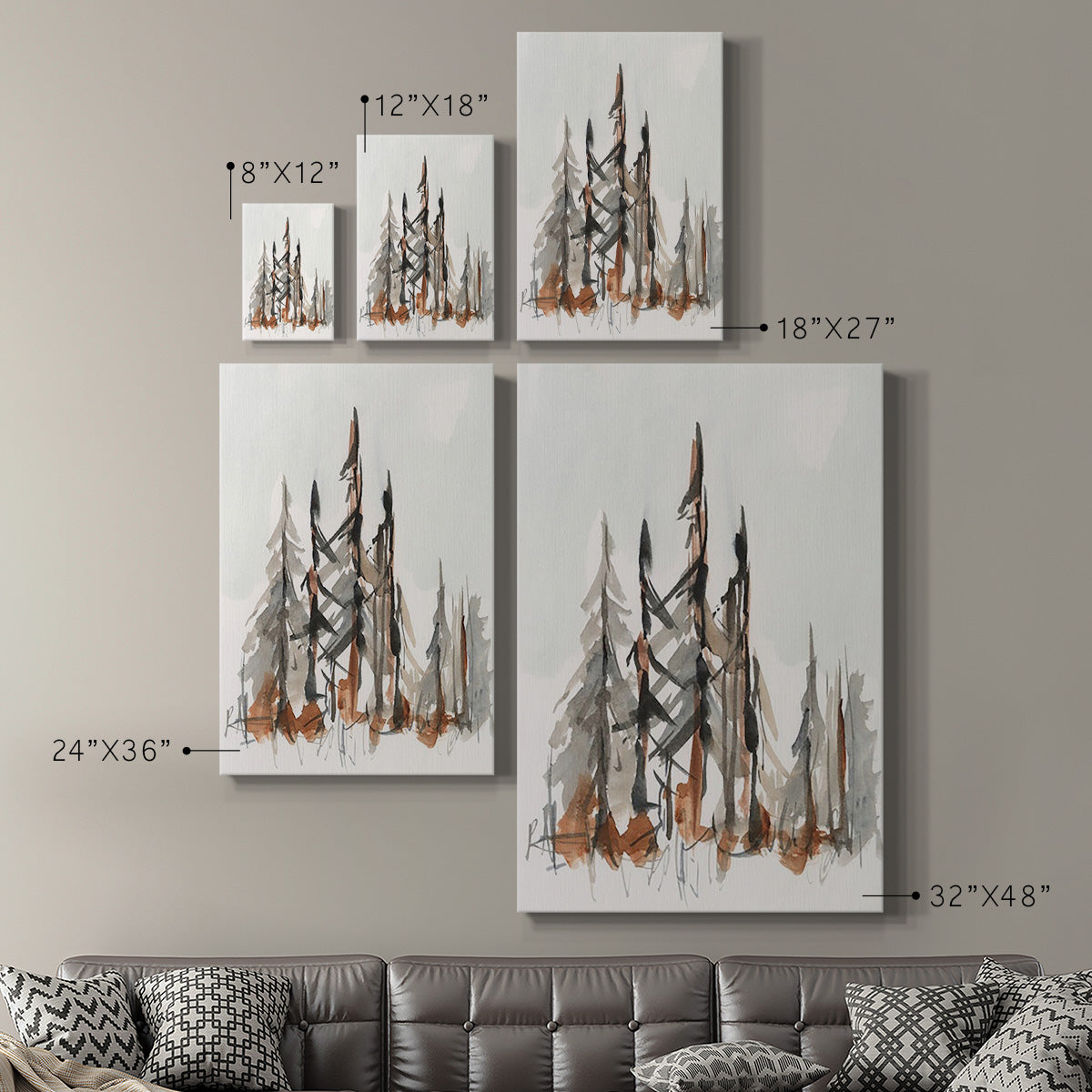 Rustic Evergreens II Premium Gallery Wrapped Canvas - Ready to Hang