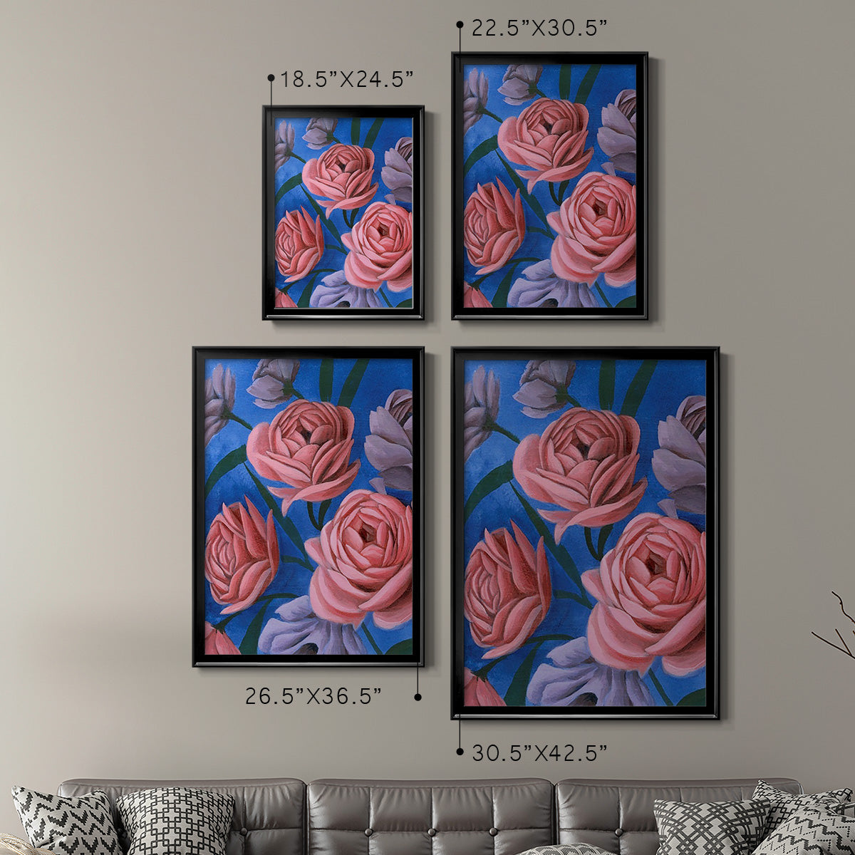 Layered Petals I - Modern Framed Canvas Print