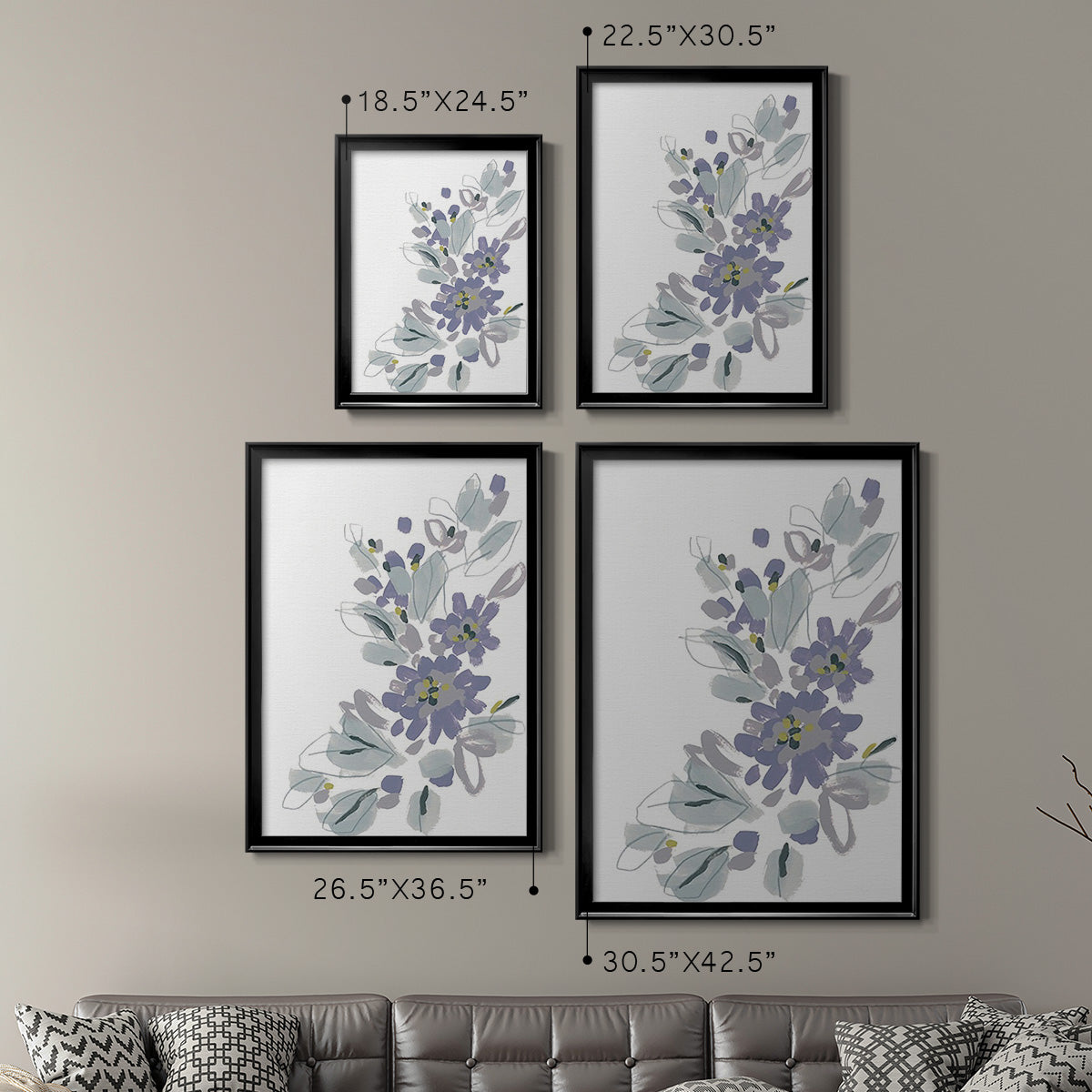 Periwinkle Patch II - Modern Framed Canvas Print