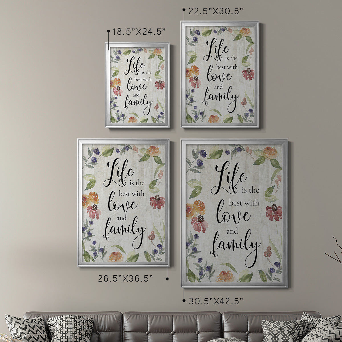 Life is the Best - Modern Framed Canvas Print
