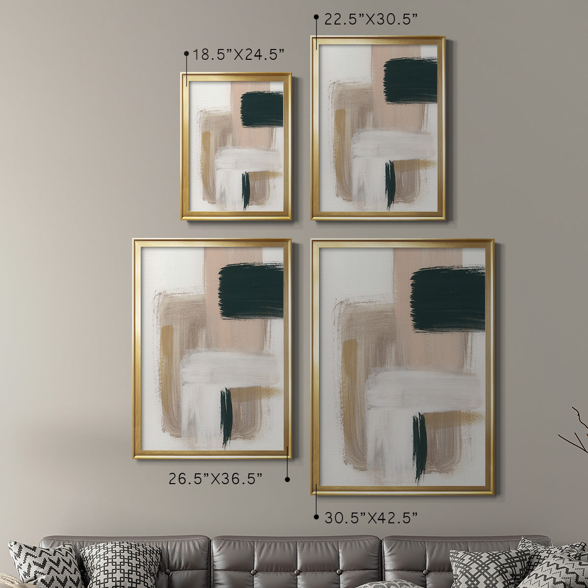 Marble Block Symmetry I - Modern Framed Canvas Print