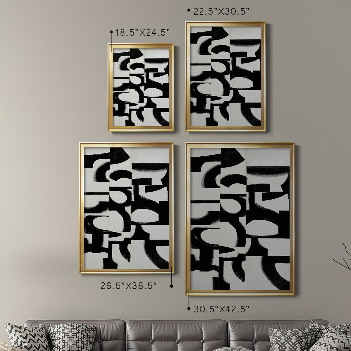 Prosperous Elements V9 - Modern Framed Canvas Print