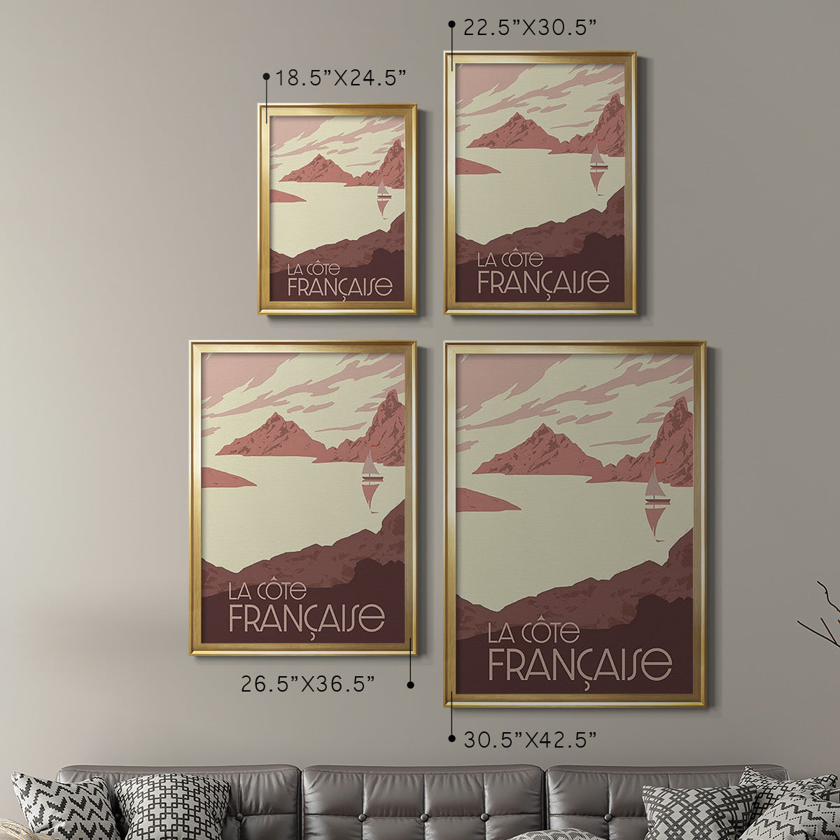 French Coast II - Modern Framed Canvas Print