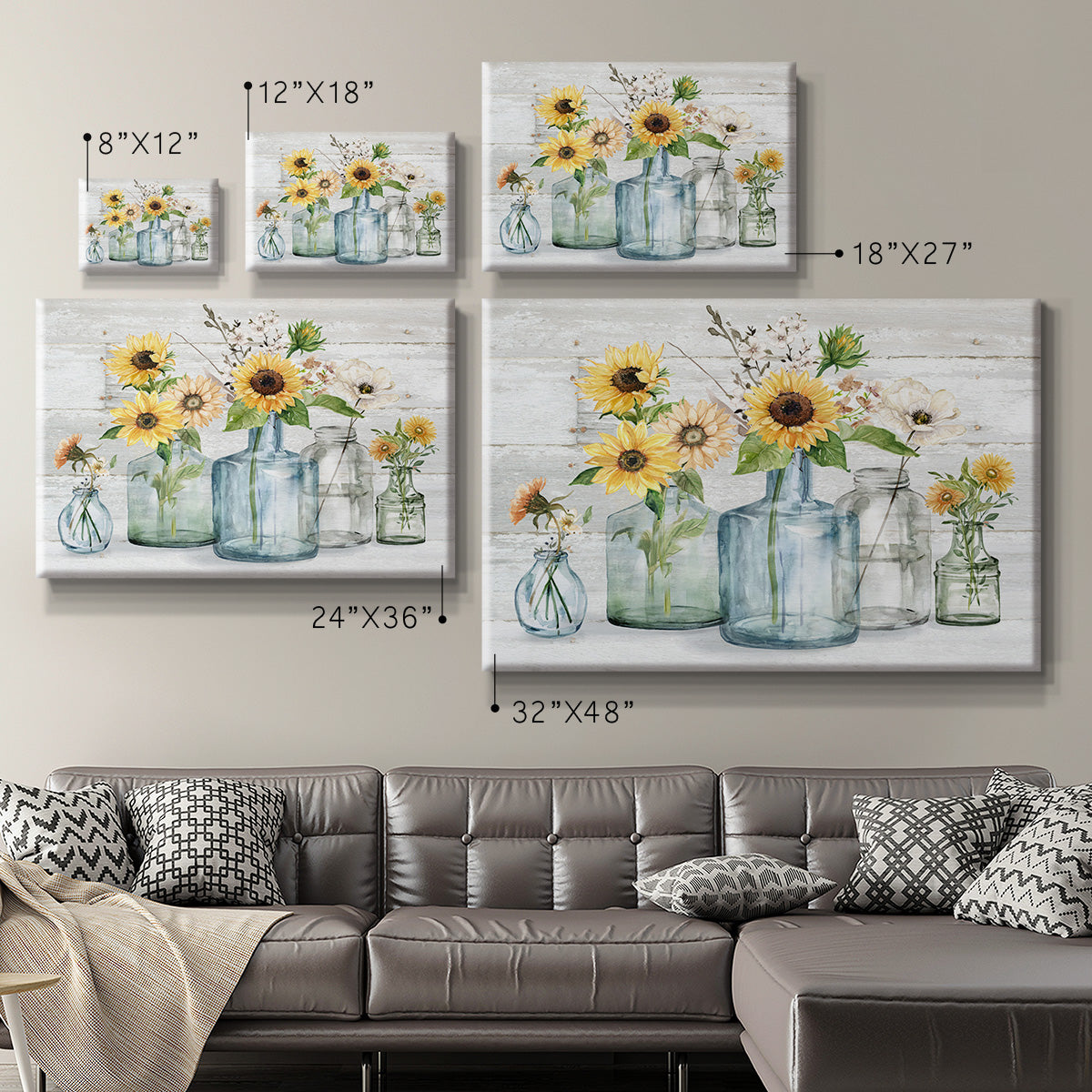 Sunflower Extravaganza Premium Gallery Wrapped Canvas - Ready to Hang