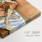 Canvas art print of a reclining woman resting on patterned textiles in a decorative interior, highlighting texture and gallery-wrapped edges