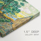 Canvas art print of an enclosed garden with trees and pathways rendered in vibrant brushwork, highlighting texture and gallery-wrapped edges