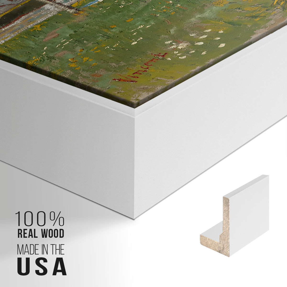 Orchard in Blossom (Plum Trees), 1888 - Floater Framed Canvas Print