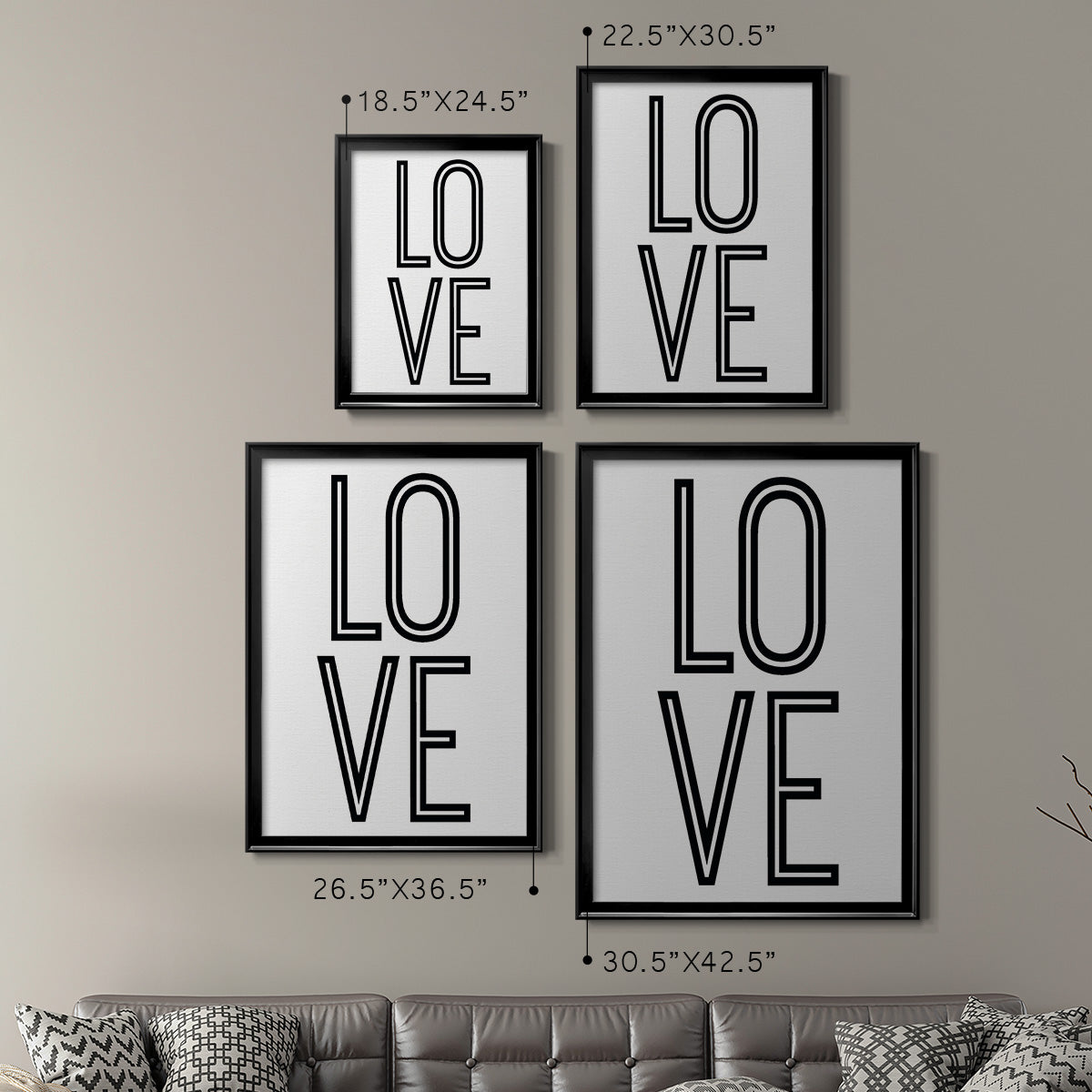 Bold Love II - Modern Framed Canvas Print