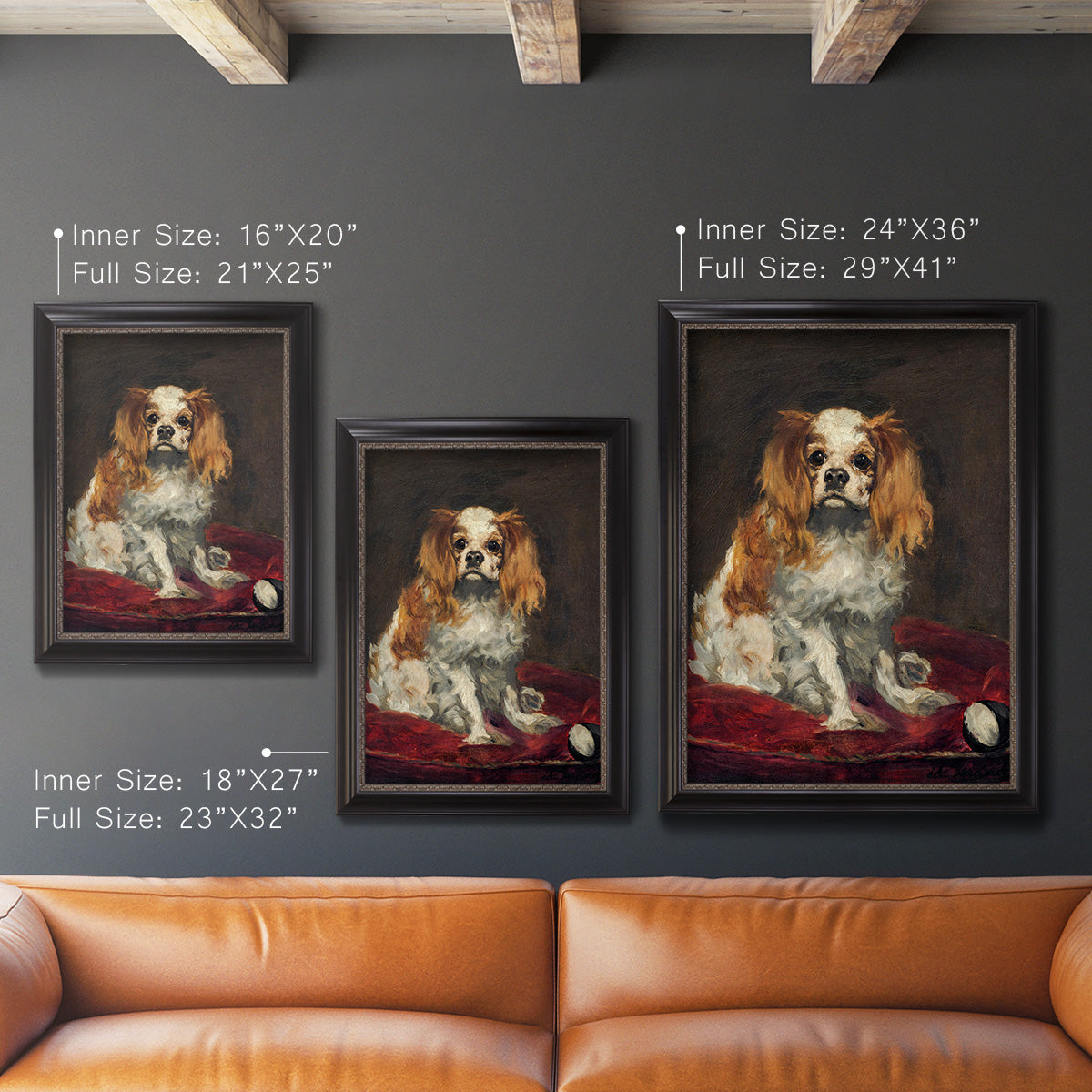 A King Charles Spaniel - Ornate Framed Canvas Print