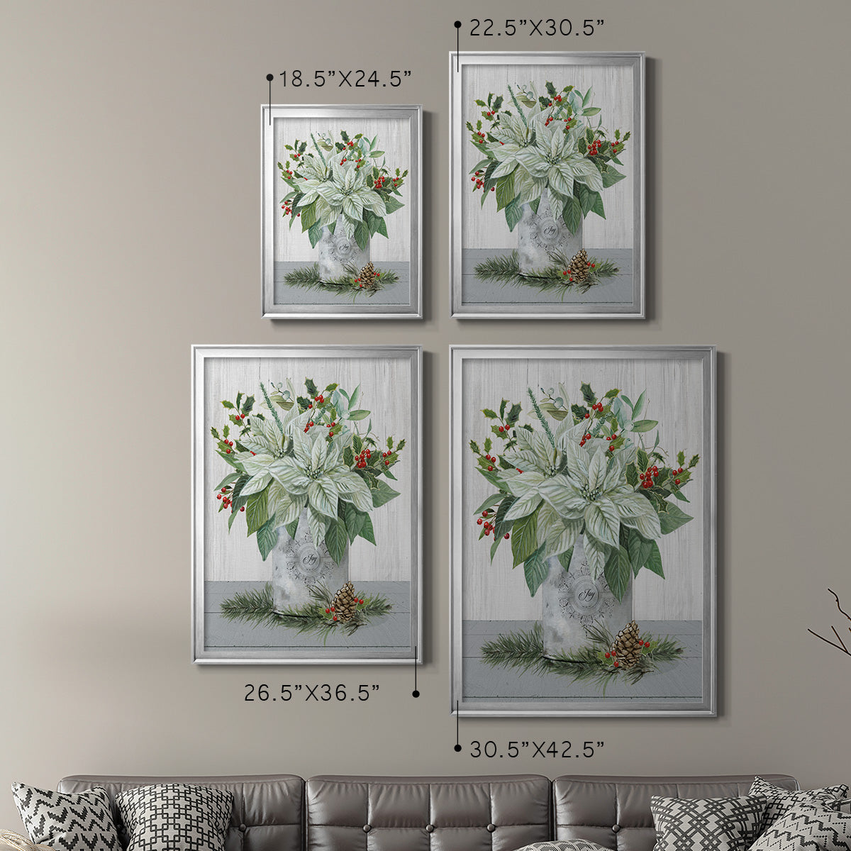 Farmhouse Christmas Joy - Modern Framed Canvas Print