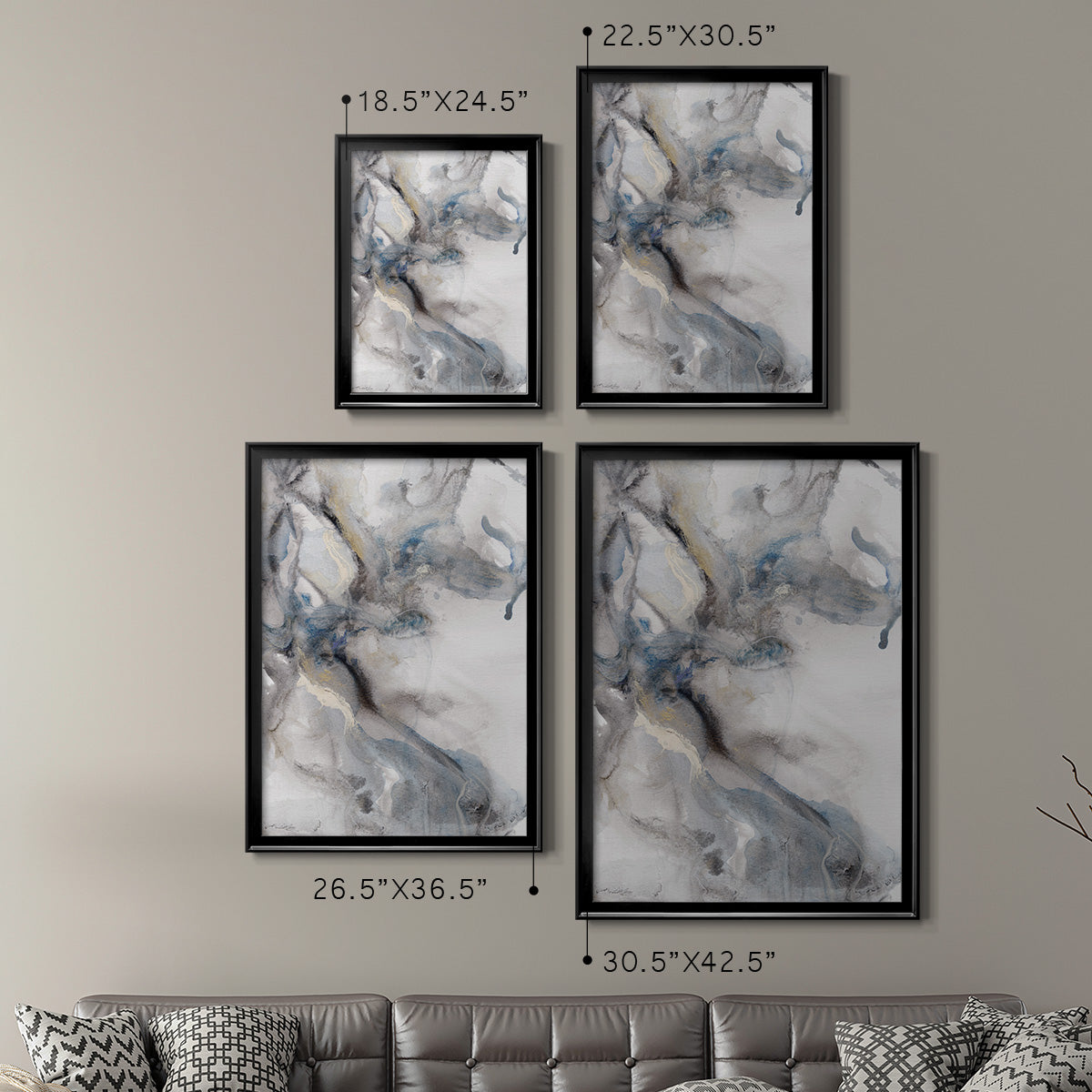 Marble Trance - Modern Framed Canvas Print