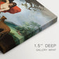 Canvas art print of Venus embracing Adonis in a mythological forest scene with Cupid nearby, highlighting texture and gallery-wrapped edges