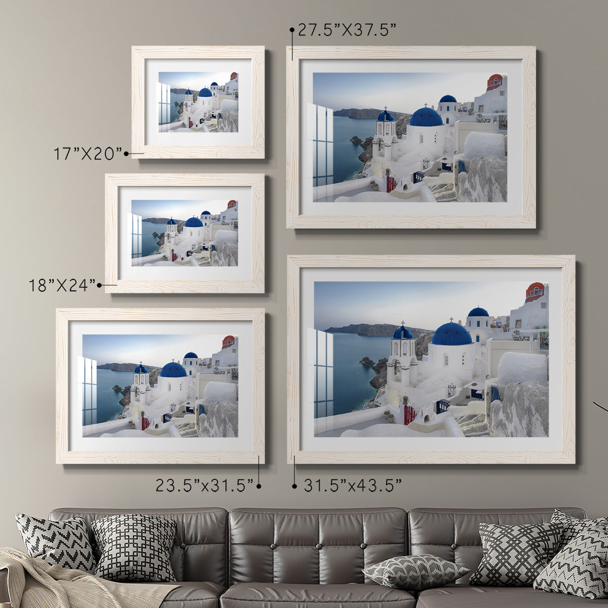 Santorini Sunrise - Barnwood Framed Art Print