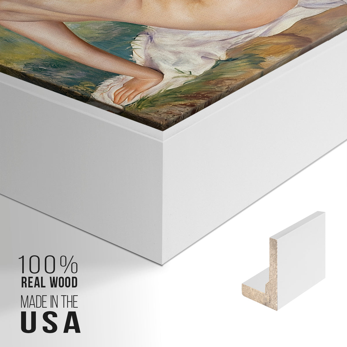 The Large Bathers, 1884-1887 - Floater Framed Canvas Print