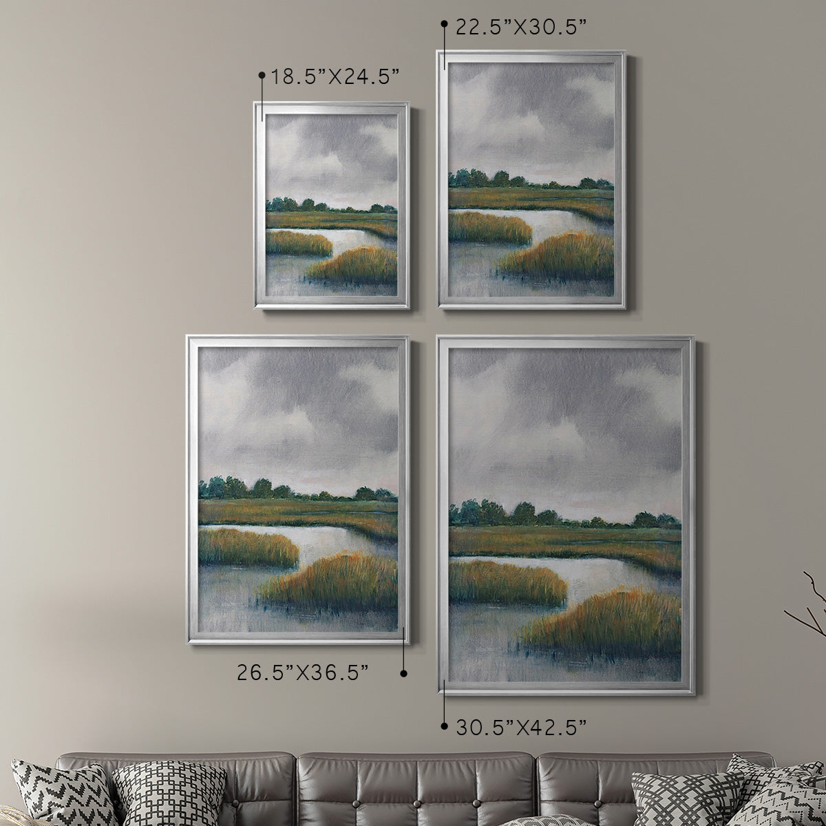 Salt Marshes I - Modern Framed Canvas Print