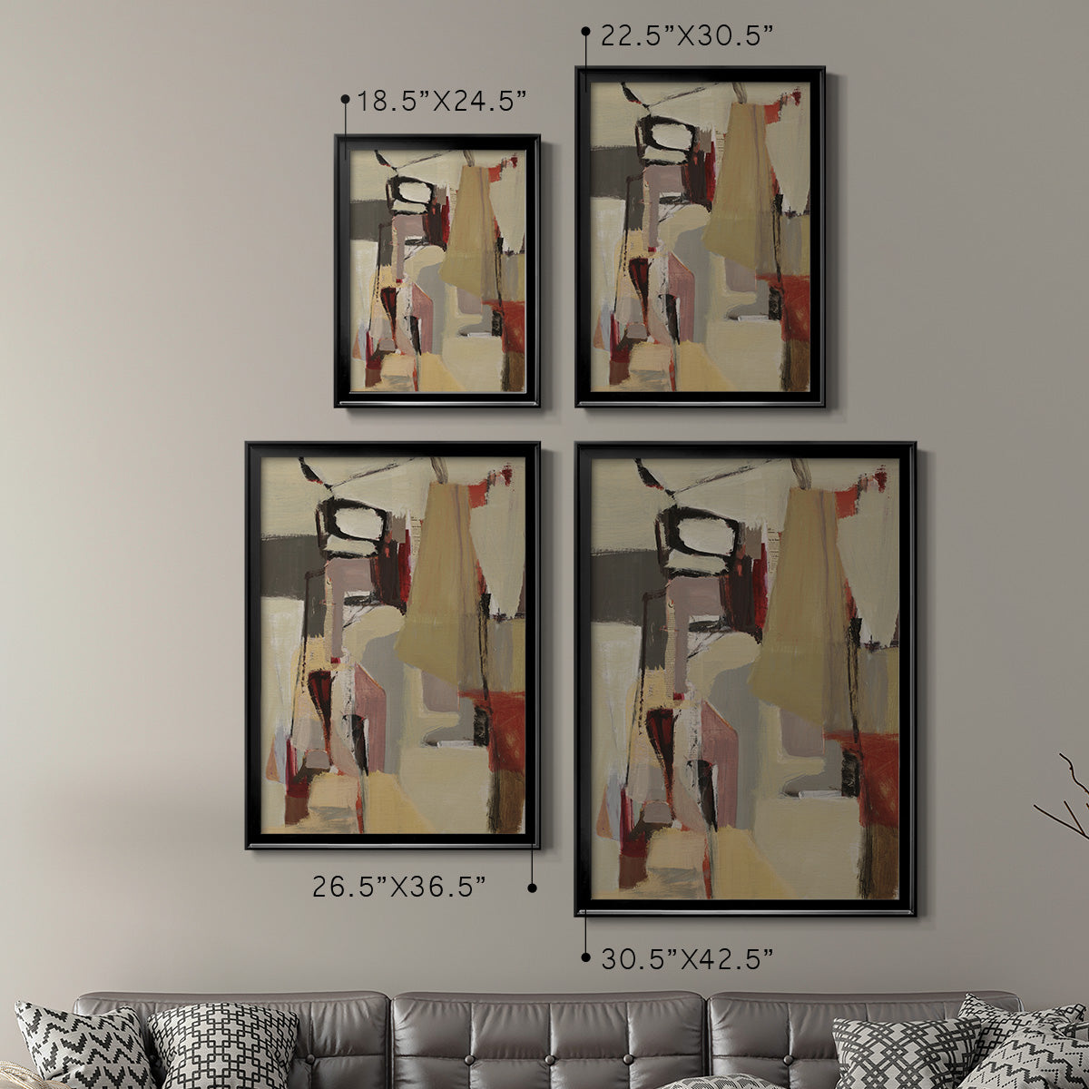 Peaches - Modern Framed Canvas Print